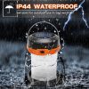 Wanjo Collapsible LED Solar Camping Lights with Free Multifunctional Whistle, Rechargeable Camping Latern